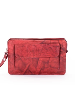 Men's chestnut leather bag with handle