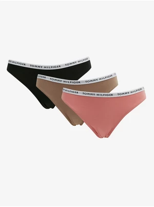 Tommy Hilfiger Set of three women's panties in pink, brown and black Tommy Hilfi - Ladies