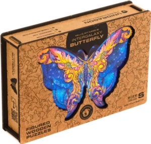 Unidragon dřevěné puzzle - Intergalaxy Butterfly velikost KS