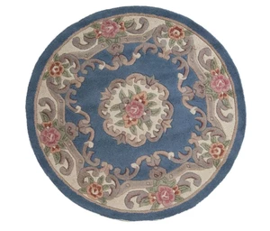 Ručně všívaný kusový koberec Lotus premium Blue kruh-120x120 (průměr) kruh