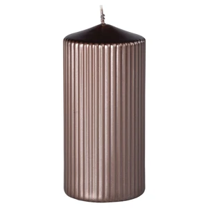 Z-TRADE Svíčka rýhovaná válec 65 x 140 mm hnědá metalik 1 kus