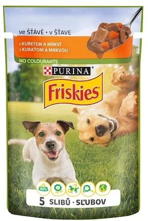 FRISKIES ADULT Dog 20x100g - s kuraťom a mrkvou v šťave