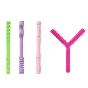 Baby Teether Chewing Glue Silicone Hollow Teething Tube Baby Chewing Toy Children's Anti-eat Hand Molar Stick