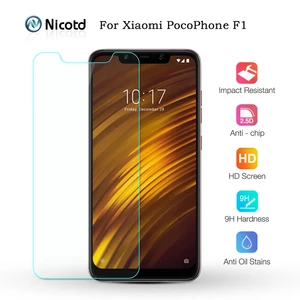 Nicotd Poco F1 Screen Protector Film For Xiaomi PocoPhone F1 Tempered Glass for PocoPhone F1 Protective Glass Tempered film 2pcs