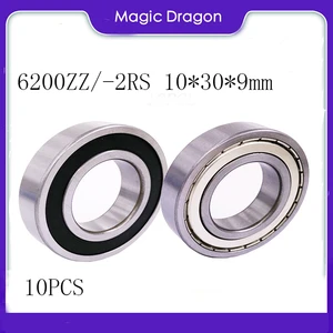 Free shipping 10pcs 6200ZZ 6200z 62002RS 6200 High quality Miniature deep groove ball bearing 10*30*9 mm