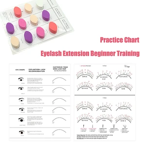 1Pcs Practice Chart Beginner Lash Map For Eyelash Extension Lash Mapping Chart Reusable Lash Extension Curl and Diameter