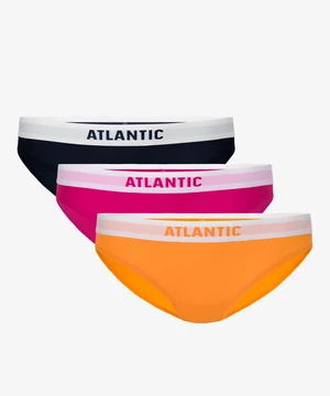 Women's panties Bikini ATLANTIC 3Pack - dark blue, pink, orange