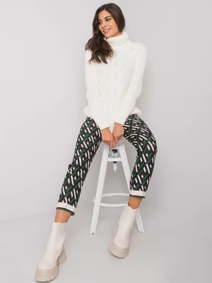 Dorchester Black and Green Patterned Trousers