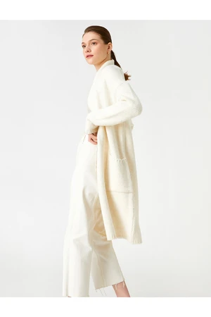 Koton Long Knit Cardigan With Pocket