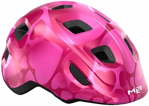 MET Hooray Pink Hearts/Glossy S (52-55 cm) Casque de vélo enfant