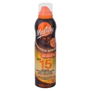 MALIBU Continuous Spray SPF15 Opalovací přípravek na tělo Dry Oil 175 ml