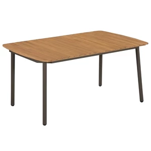 Garden Table 59"x35.4"x28.3" Solid Acacia Wood and Steel