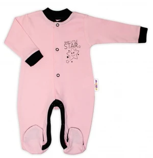 Baby Nellys Bavlněný overálek Baby Little Star - růžový, vel. 86 (12-18m)