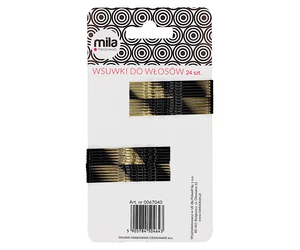 Vlnitá sponka Mila - 6cm, zlato-čierna - 24 ks (0067040)