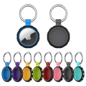Bakeey Portable Shockproof Soft Silicone Protective Cover Sleeve with Keychain for Apple AirTag bluetooth Tracker