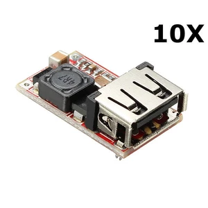 10Pcs DC-DC Buck Module 6-24V 12V/24V to 5V 3A USB Step Down Power Supply Charger Efficiency 97.5%