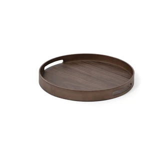 Kruhový drevený podnos Wireworks Busboy Walnut, ø 30,8 cm