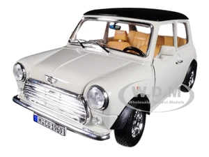 1969 Mini Cooper Beige with Black Top 1/18 Diecast Model Car by Bburago