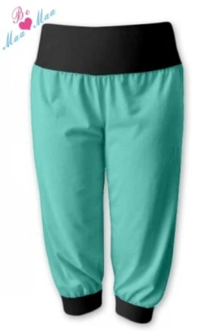 Be MaaMaa Sportovní 3/4 legíny CAPRI - máta/černá, vel. S/M