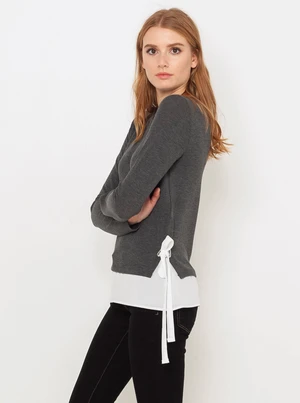 Grey sweater with shirt insert CAMAIEU - Women