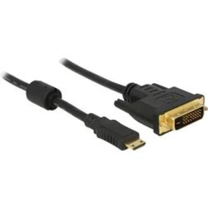 HDMI / DVI kabel Delock [1x mini HDMI zástrčka C - 1x DVI zástrčka 24+1pólová] černá 3.00 m