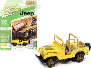 Jeep CJ-5 Sunshine Yellow with Golden Eagle Graphics "Classic Gold Collection" Limited Edition to 7418 pieces Worldwide 1/64 Diecast Model Car by Joh