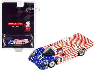 Porsche 956 8 G. Follmer - J. Morton - K. Miller "Spirit of America" 3rd Place 24 Hours of Le Mans (1986) 1/64 Diecast Model Car by Sparky