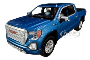 2019 GMC Sierra 1500 Denali Crew Cab Pickup Truck Blue Metallic 1/24-1/27 Diecast Model Car by Motormax