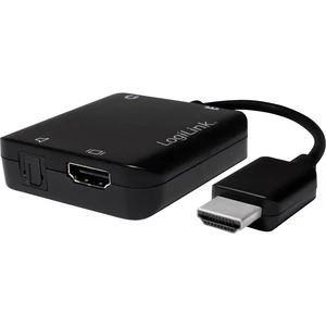 LogiLink CV0106  adaptér [1x HDMI zástrčka - 1x HDMI zásuvka, Toslink zásuvka (ODT)] čierna