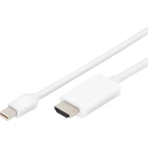 Digitus Mini-DisplayPort / HDMI káblový adaptér #####Mini DisplayPort Stecker, #####HDMI-A Stecker 1.00 m biela AK-34030