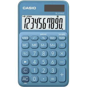 Casio SL-310UC-BU vrecková kalkulačka modrá Displej (počet miest): 10 solárny pohon, na batérie (š x v x h) 70 x 8 x 118