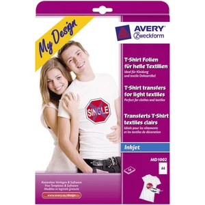 Avery-Zweckform My Design T-Shirt MD1002 atramentová fólia na textil A4 pre svetlé textílie, optimalizovaný pre tlač atr