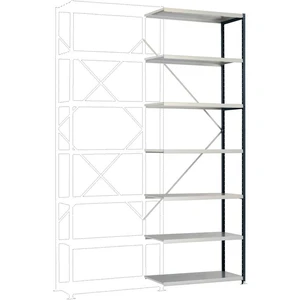 Manuflex RP1717.7016 prístavný modul regálu oddelenia  (š x v x h) 1000 x 3000 x 300 mm    oceľová podlaha