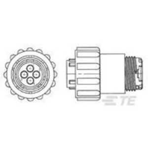 TE Connectivity 1977878-1, kulatý faston, Provedení konektoru: zástrčka, rovná 4, 1 ks