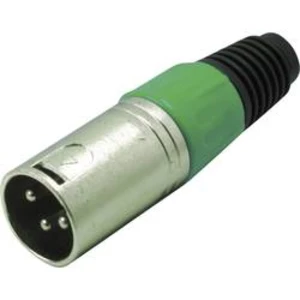XLR konektor Kash - zástrčka, rovná 3, zelená, 1 ks