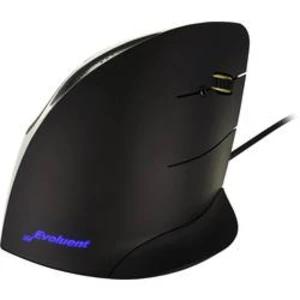 Optická ergonomická myš Evoluent Vertical Mouse Corded Right Hand VMCR, ergonomická, černá, stříbrná