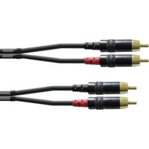 Kabelový adaptér Cordial CFU 0,6 CC [2x cinch zástrčka - 2x cinch zástrčka], 0.60 m, černá