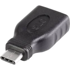 Adaptér USB 3.0 Renkforce [1x USB-C™ zástrčka - 1x USB 3.2 gen. 1 zásuvka A] černá s funkcí OTG, pozlacené kontakty