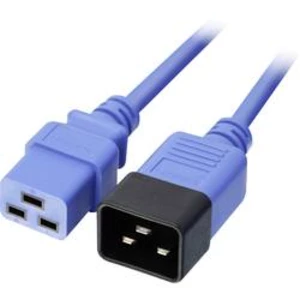 Napájecí prodlužovací kabel LINDY 30120, [1x IEC zástrčka C20 16 A - 1x IEC C19 zásuvka 16 A], 1.00 m, modrá