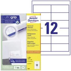 Avery-Zweckform 3659 etikety 97 x 42.3 mm papír bílá 1200 ks permanentní univerzální etikety inkoust, laser, kopie 100 Blatt A4
