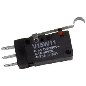 Mikrospínač s páčkou Honeywell V15W11-WZ200A04-W3, 250 V/AC, 10 A, 1x zap/(zap)