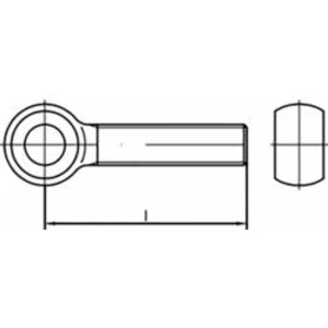 Očkový šroub TOOLCRAFT TO-6854862, N/A, M10, 50 mm, ocel, 25 ks