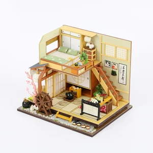 Doll House Furniture Diy Miniature Puzzle Assemble 3D Miniaturas Dollhouse Kits Toys for Children Birthday Gift Japanese