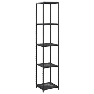 Storage Shelf Black 11.8"x11.8"x59.1" Poly Rattan