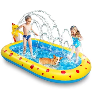 67*43inch Inflatable Fountain Pool Kids Baby Outdoor Water Toys Play Swimming Pool Suitable For Summer Party Backyard Ga