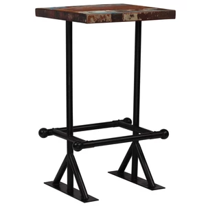Bar Table Solid Reclaimed Wood Multicolour 23.6"x23.6"x42.1"
