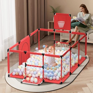 Baby Playpen Oxford Cloth Children Infant Fence Safety Barriers Children Ball Pool Baby Playground Gym with Basketball F