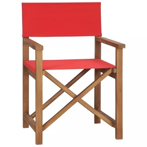 Režisérská židle teakové dřevo Dekorhome Červená,Režisérská židle teakové dřevo Dekorhome Červená