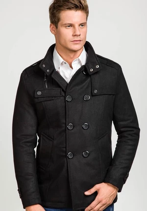Černý pánský kabát Bolf 8857A