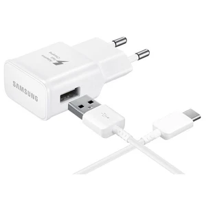 Nabíjačka do siete Samsung EP-TA20EWE, 1x USB, 2A s funkcí rychlonabíjení + USB-C kabel (EP-TA20EWECGWW) biela USB nabíjačka • podpora rýchlonabíjania